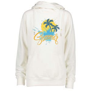 Summer Splash Beach Life Womens Funnel Neck Pullover Hood