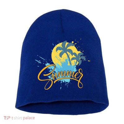 Summer Splash Beach Life Short Acrylic Beanie