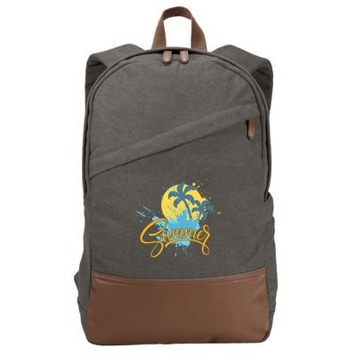 Summer Splash Beach Life Cotton Canvas Backpack