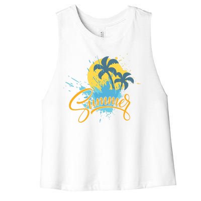 Summer Splash Beach Life Women's Racerback Cropped Tank