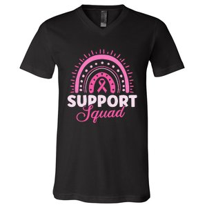 Support Squad Breast Cancer Warrior V-Neck T-Shirt