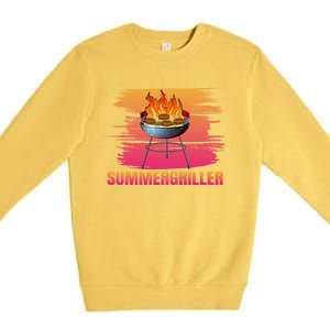 Summergriller Summer Barbecue Sun Grill Meaningful Gift Premium Crewneck Sweatshirt