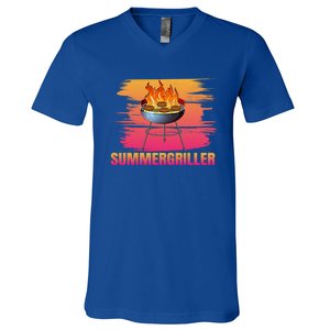 Summergriller Summer Barbecue Sun Grill Meaningful Gift V-Neck T-Shirt