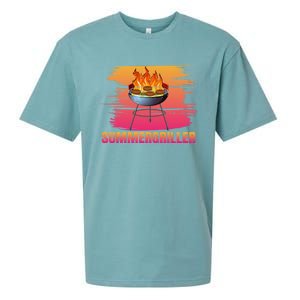 Summergriller Summer Barbecue Sun Grill Meaningful Gift Sueded Cloud Jersey T-Shirt