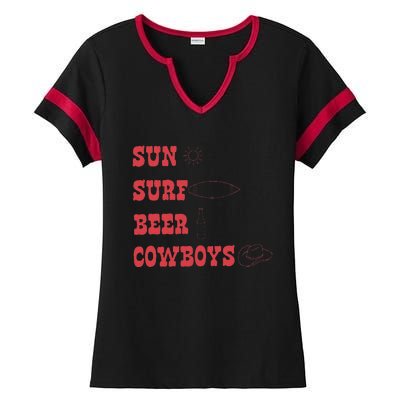 Sun Surf Beer Cowboys Apparel Ladies Halftime Notch Neck Tee