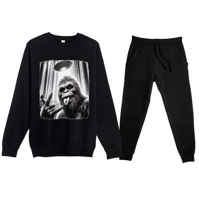 Sasquatch Selfie Big Foot Rock On Ufo Alien Funny 0hjxk2 Premium Crewneck Sweatsuit Set