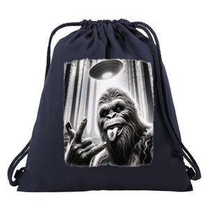 Sasquatch Selfie Big Foot Rock On Ufo Alien Funny 0hjxk2 Drawstring Bag