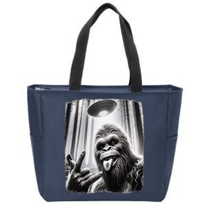 Sasquatch Selfie Big Foot Rock On Ufo Alien Funny 0hjxk2 Zip Tote Bag