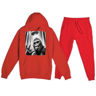 Sasquatch Selfie Big Foot Rock On Ufo Alien Funny 0hjxk2 Premium Hooded Sweatsuit Set