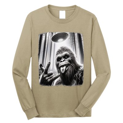 Sasquatch Selfie Big Foot Rock On Ufo Alien Funny 0hjxk2 Long Sleeve Shirt