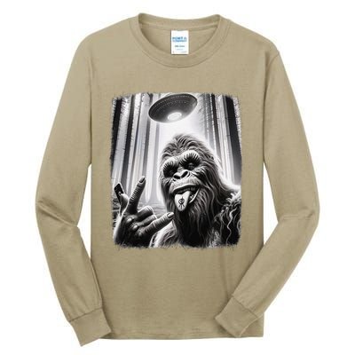 Sasquatch Selfie Big Foot Rock On Ufo Alien Funny 0hjxk2 Tall Long Sleeve T-Shirt