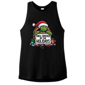 Shell Shocked By The Holidays Grumpy Turtle Christmas Funny Ladies PosiCharge Tri-Blend Wicking Tank