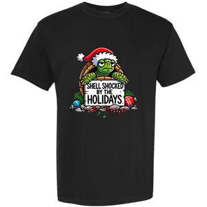 Shell Shocked By The Holidays Grumpy Turtle Christmas Funny Garment-Dyed Heavyweight T-Shirt