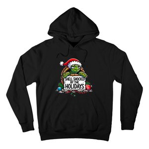 Shell Shocked By The Holidays Grumpy Turtle Christmas Funny Hoodie