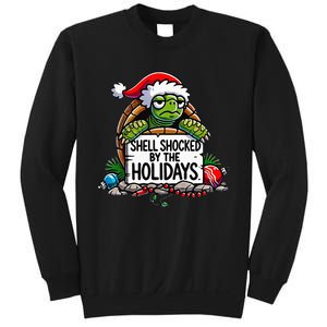 Shell Shocked By The Holidays Grumpy Turtle Christmas Funny Sweatshirt