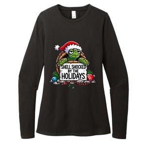 Shell Shocked By The Holidays Grumpy Turtle Christmas Funny Womens CVC Long Sleeve Shirt