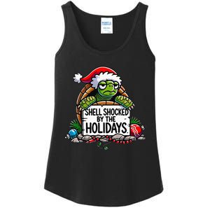 Shell Shocked By The Holidays Grumpy Turtle Christmas Funny Ladies Essential Tank