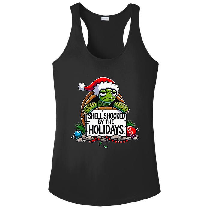 Shell Shocked By The Holidays Grumpy Turtle Christmas Funny Ladies PosiCharge Competitor Racerback Tank