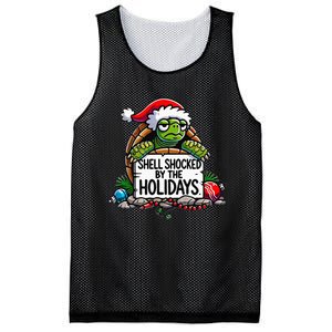 Shell Shocked By The Holidays Grumpy Turtle Christmas Funny Mesh Reversible Basketball Jersey Tank