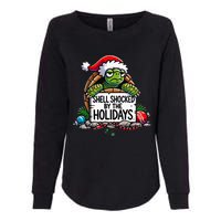 Shell Shocked By The Holidays Grumpy Turtle Christmas Funny Womens California Wash Sweatshirt