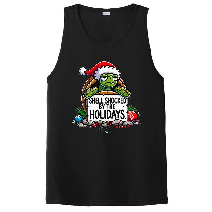 Shell Shocked By The Holidays Grumpy Turtle Christmas Funny PosiCharge Competitor Tank