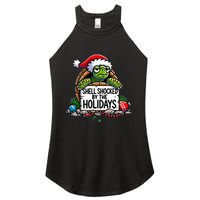 Shell Shocked By The Holidays Grumpy Turtle Christmas Funny Women's Perfect Tri Rocker Tank