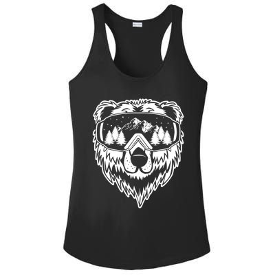 Snow Ski Bear Gift Cool Snowboard Bear With Sunglass Gift Ladies PosiCharge Competitor Racerback Tank