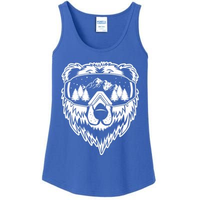 Snow Ski Bear Gift Cool Snowboard Bear With Sunglass Gift Ladies Essential Tank