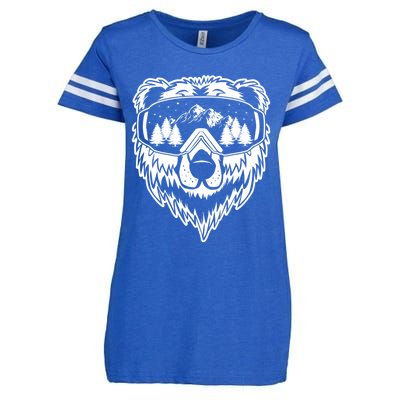 Snow Ski Bear Gift Cool Snowboard Bear With Sunglass Gift Enza Ladies Jersey Football T-Shirt