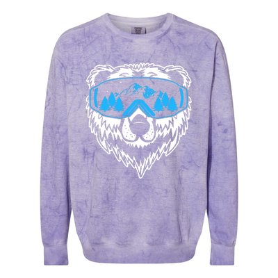 Snow Ski Bear Snowboard Colorblast Crewneck Sweatshirt