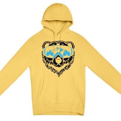 Snow Ski Bear Snowboard Premium Pullover Hoodie