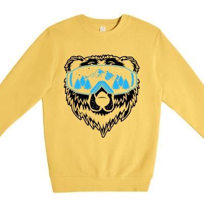 Snow Ski Bear Snowboard Premium Crewneck Sweatshirt