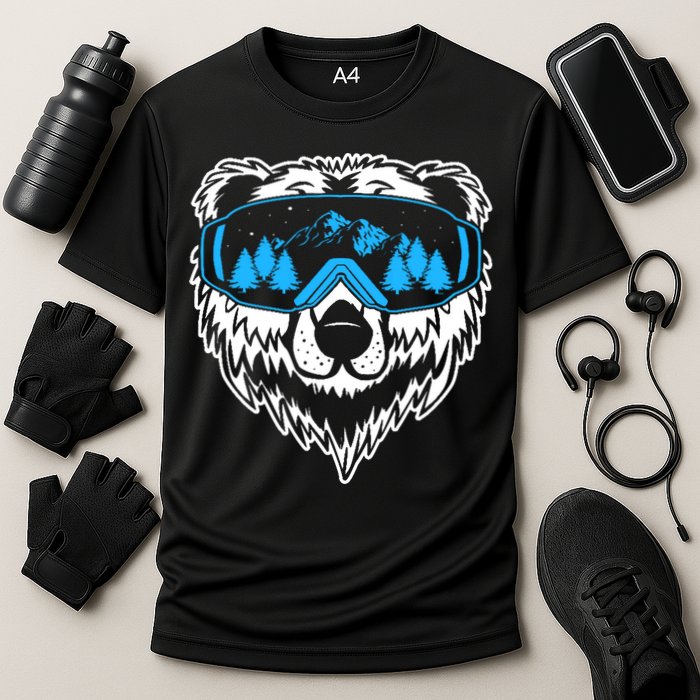 Snow Ski Bear Snowboard Cooling Performance Crew T-Shirt
