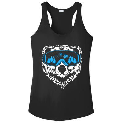 Snow Ski Bear Snowboard Ladies PosiCharge Competitor Racerback Tank