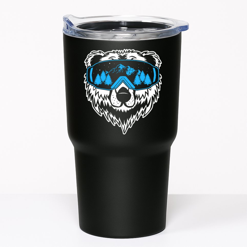 Snow Ski Bear Snowboard Tumbler