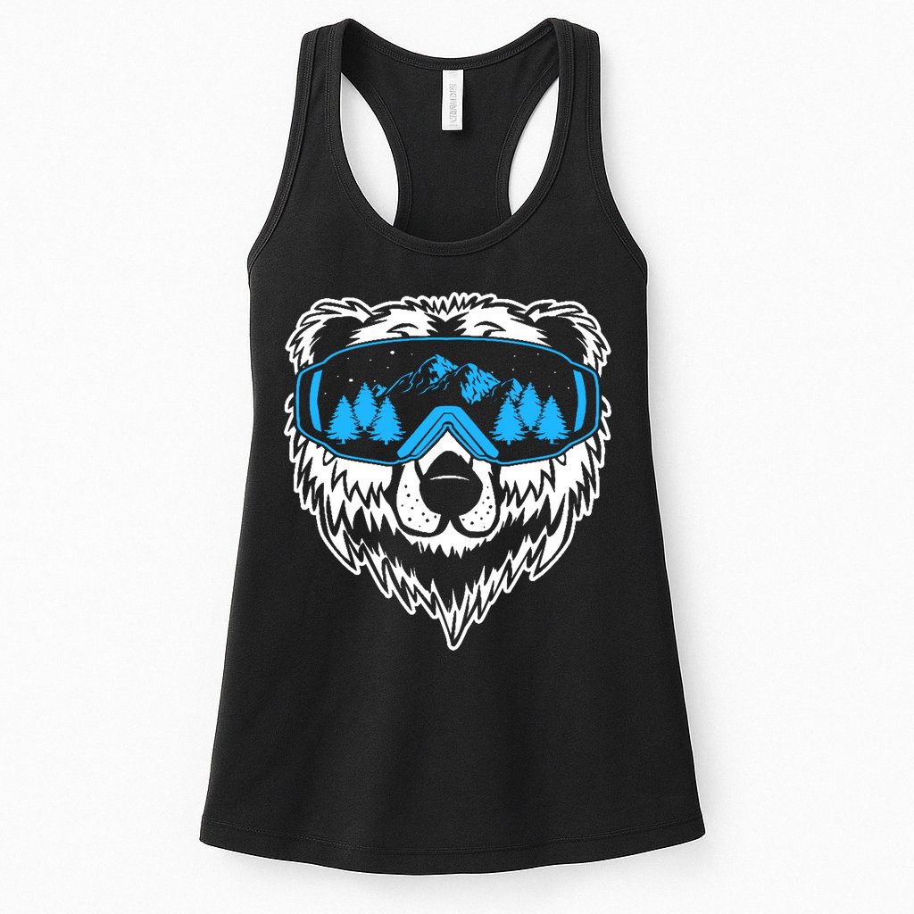 Snow Ski Bear Snowboard Womens Tank Top