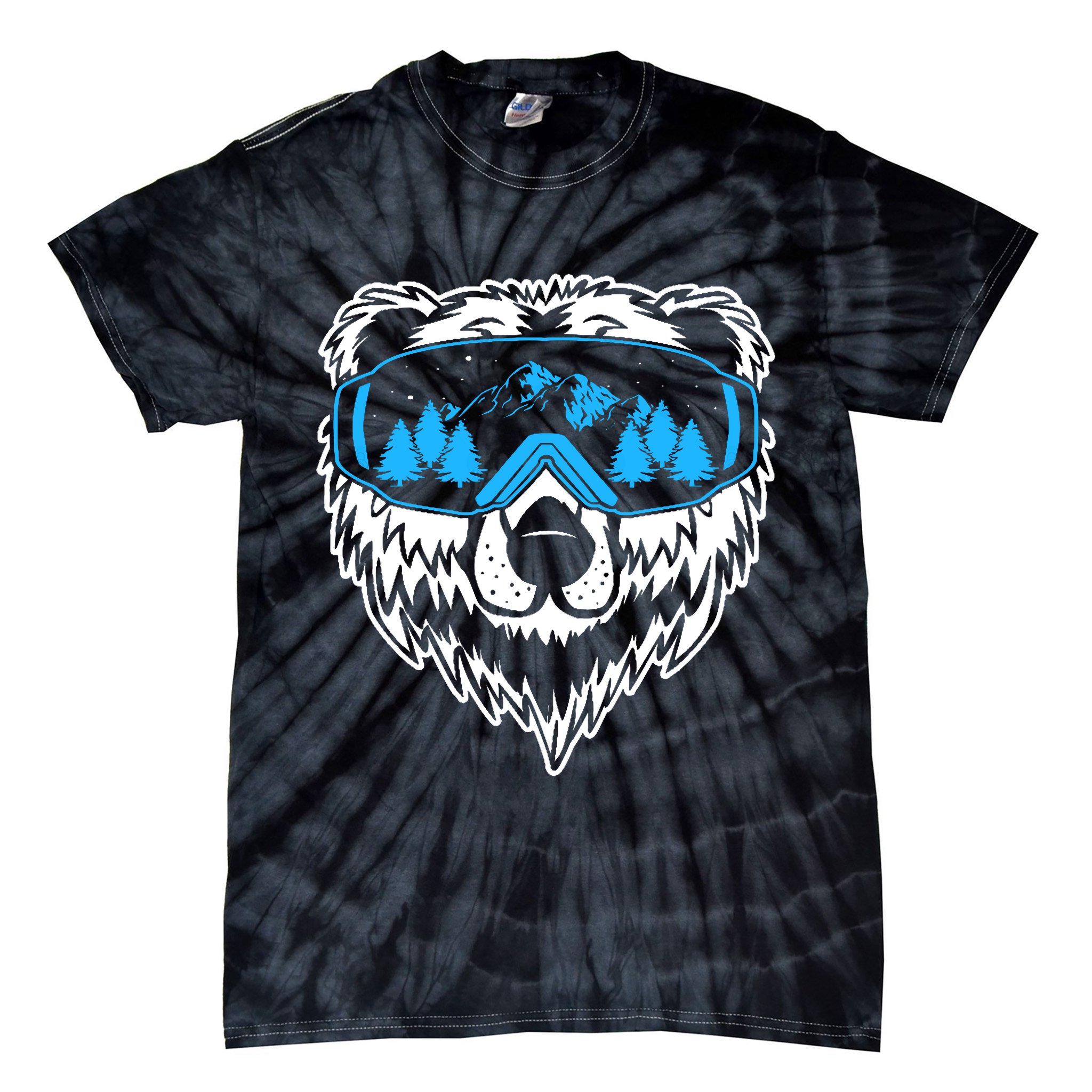 Snow Ski Bear Snowboard Tie-Dye T-Shirt