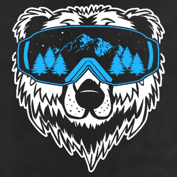 Snow Ski Bear Snowboard Trucker Hat
