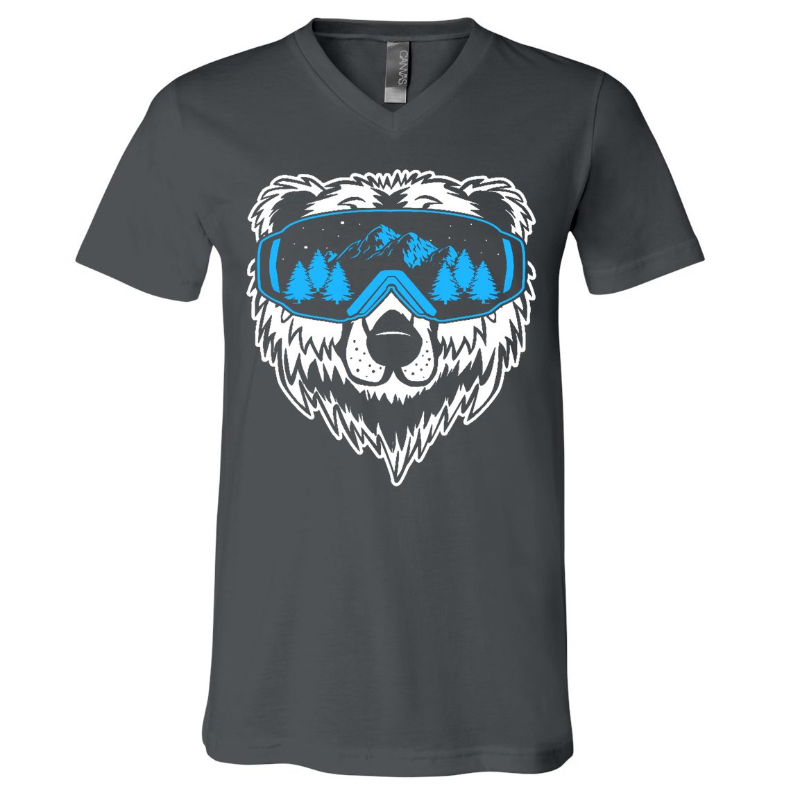 Snow Ski Bear Snowboard V-Neck T-Shirt
