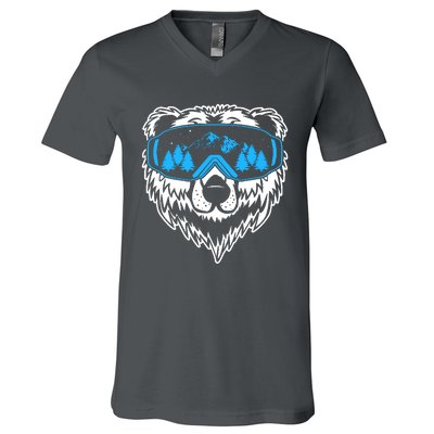 Snow Ski Bear Snowboard V-Neck T-Shirt