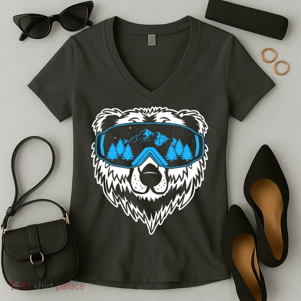 Snow Ski Bear Snowboard Women's V-Neck T-Shirt