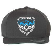 Snow Ski Bear Snowboard Wool Snapback Cap