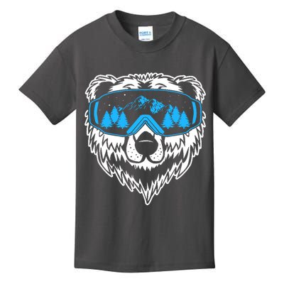 Snow Ski Bear Snowboard Kids T-Shirt