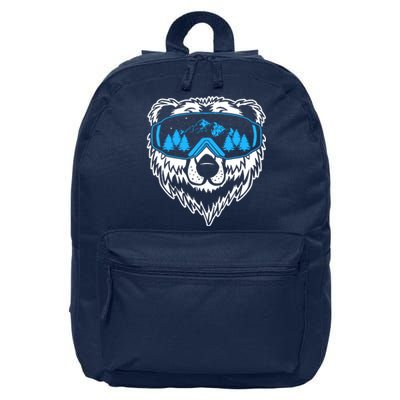 Snow Ski Bear Snowboard 16 in Basic Backpack