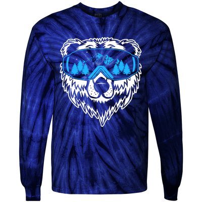 Snow Ski Bear Snowboard Tie-Dye Long Sleeve Shirt