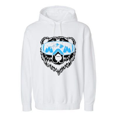 Snow Ski Bear Snowboard Garment-Dyed Fleece Hoodie