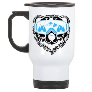 Snow Ski Bear Snowboard Stainless Steel Travel Mug