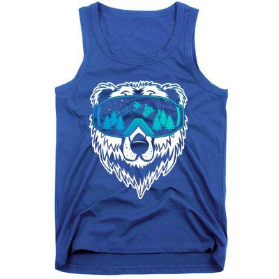 Snow Ski Bear Funny Gift Cool Snowboard Bear With Sunglass Meaningful Gift Tank Top