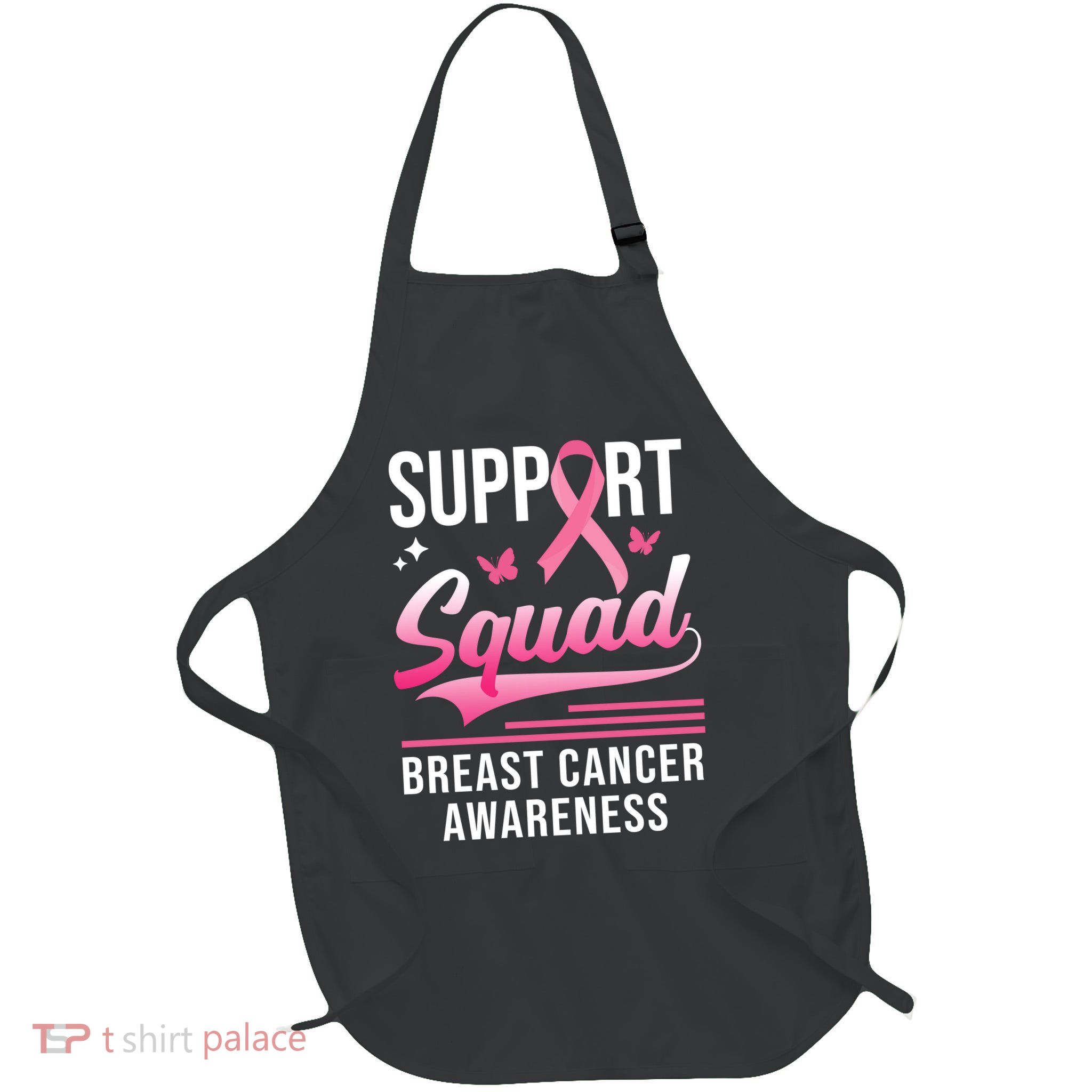 Support Squad Breast Cancer Awareness Full-Length Apron With Pockets