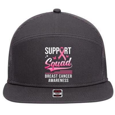 Support Squad Breast Cancer Awareness 7 Panel Mesh Trucker Snapback Hat